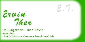 ervin ther business card